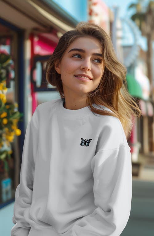 Dalix Womens Butterfly Heavyweight Relaxed Sweatshirt