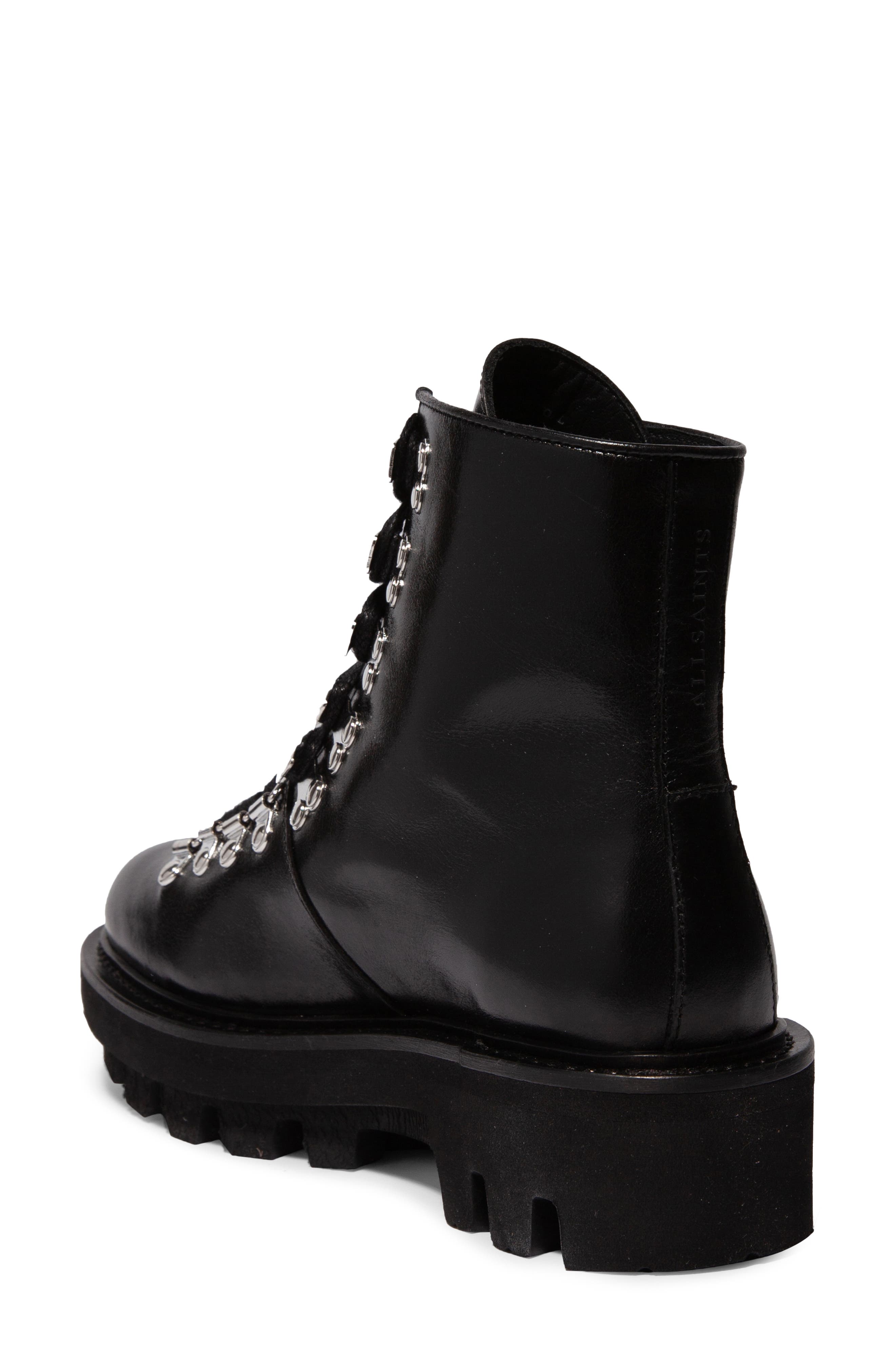 AllSaints Wanda Genuine Shearling Lug Sole Combat Boot, Alternate, color, 
