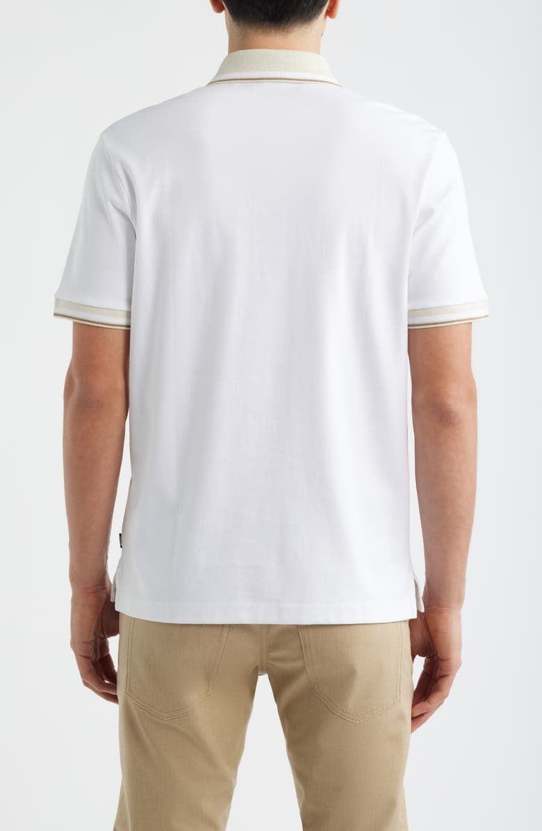 BOSS Parlay Tipped Cotton Polo, Alternate, color, White