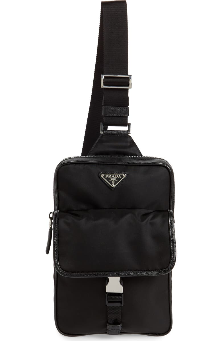 Prada Medium Nylon Sling Bag, Main, color,