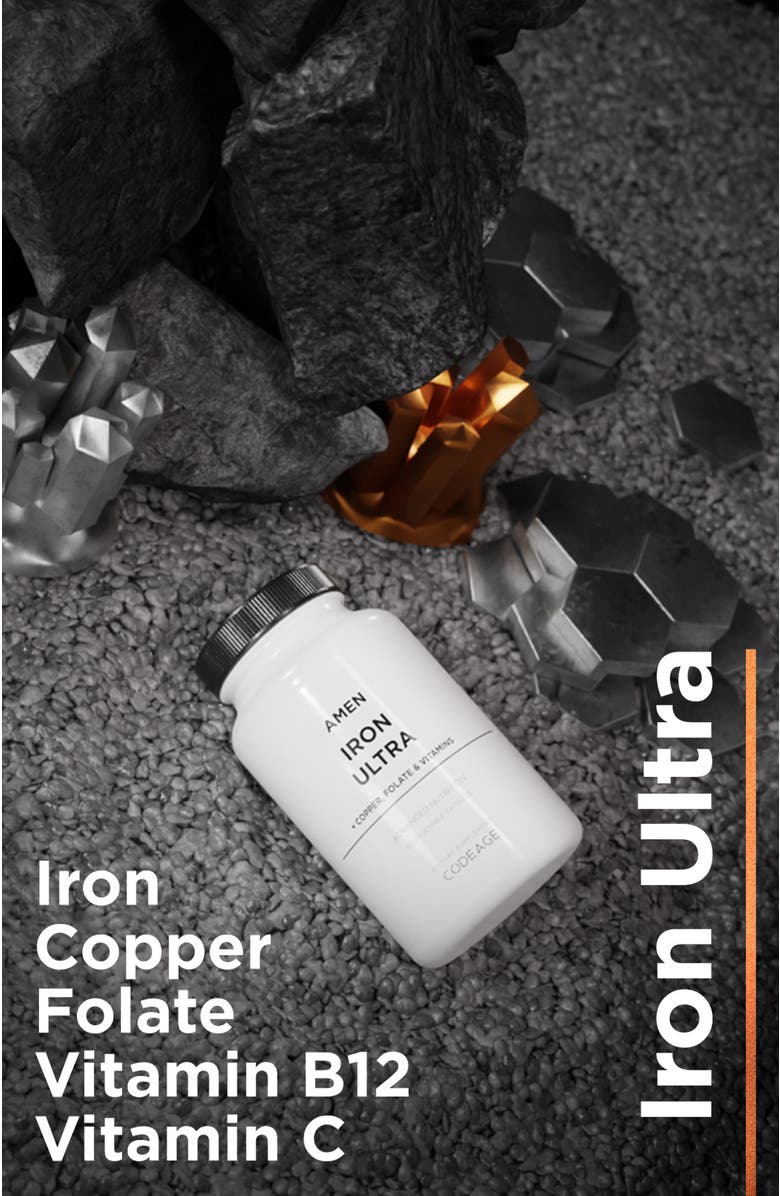 Codeage Amen Iron Ultra + Copper, Folate, Vitamin C & B12, Alternate, color, White