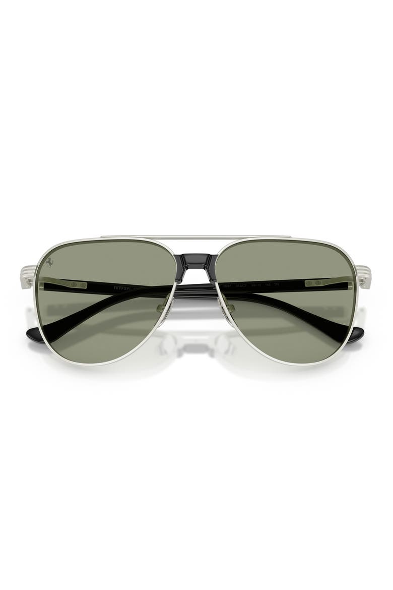 59mm Pilot Sunglasses, Alternate, color, SILVER MATTE / DARK GREEN RED