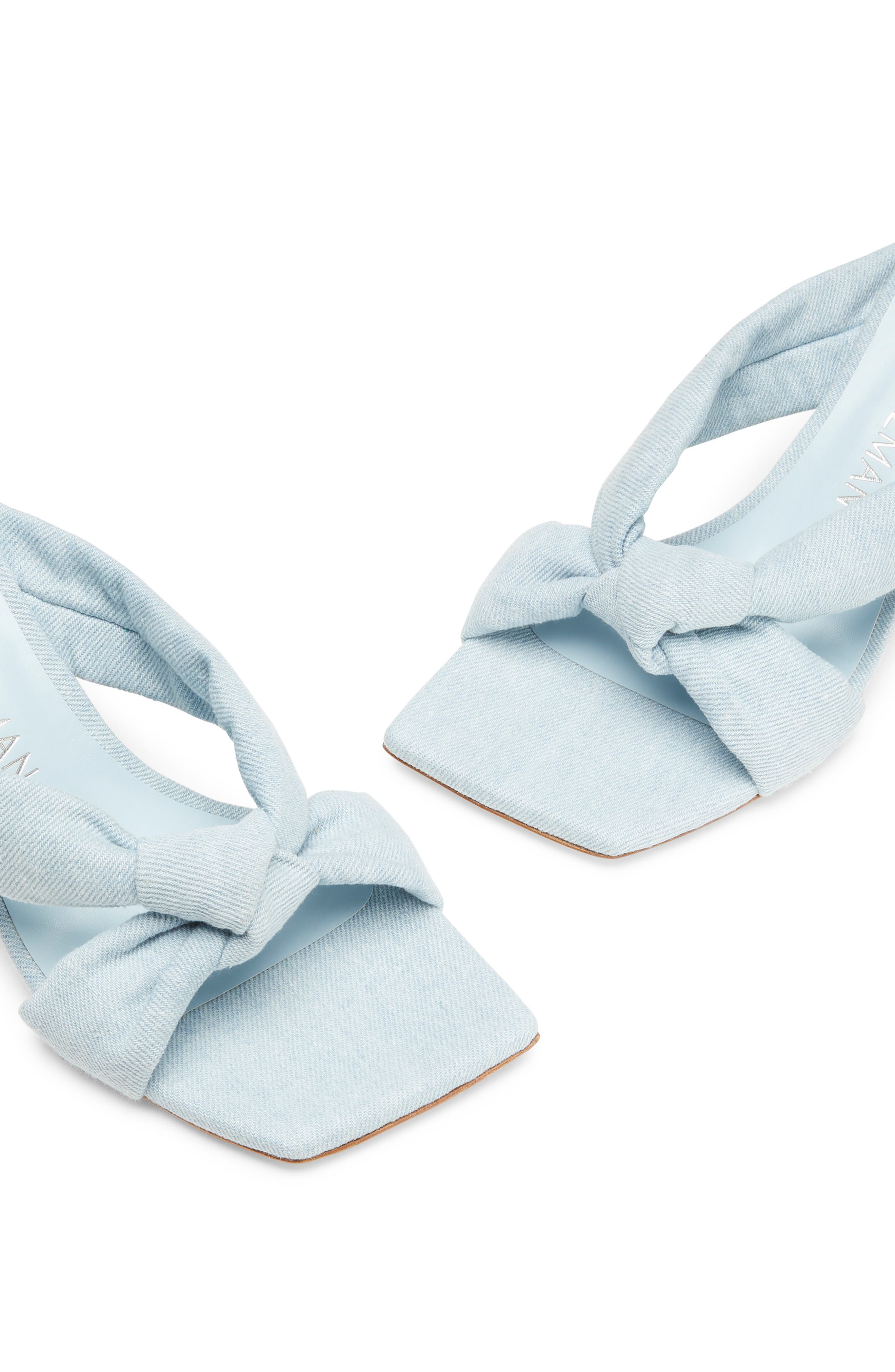 Stuart Weitzman Playa Knot Square Toe Sandal, Alternate, color, Light