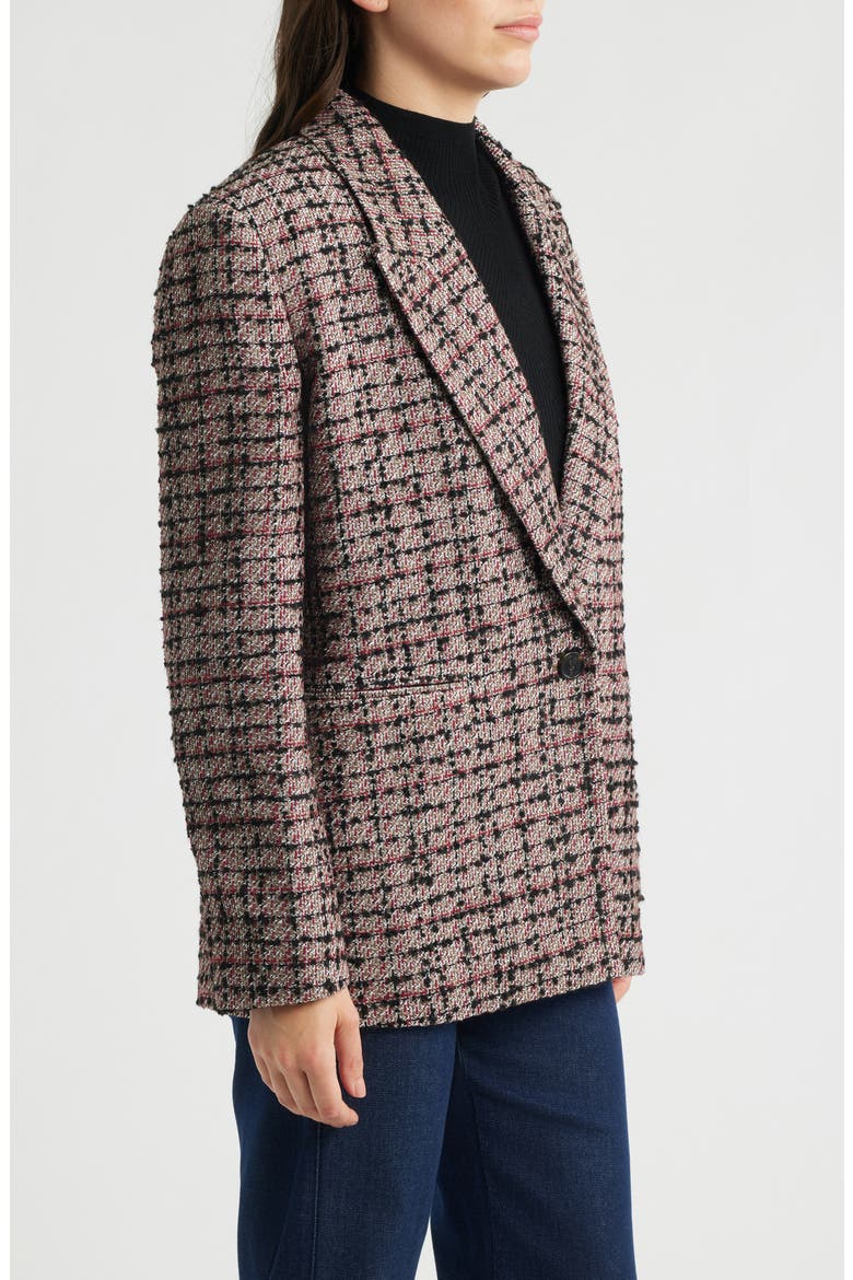 Jovanamia One-Button Tweed Blazer, Alternate, color, RHODODENDRON TWEED