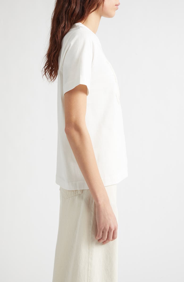 Burberry Frankie Crochet EKD Cotton T-Shirt, Alternate, color, Chalk