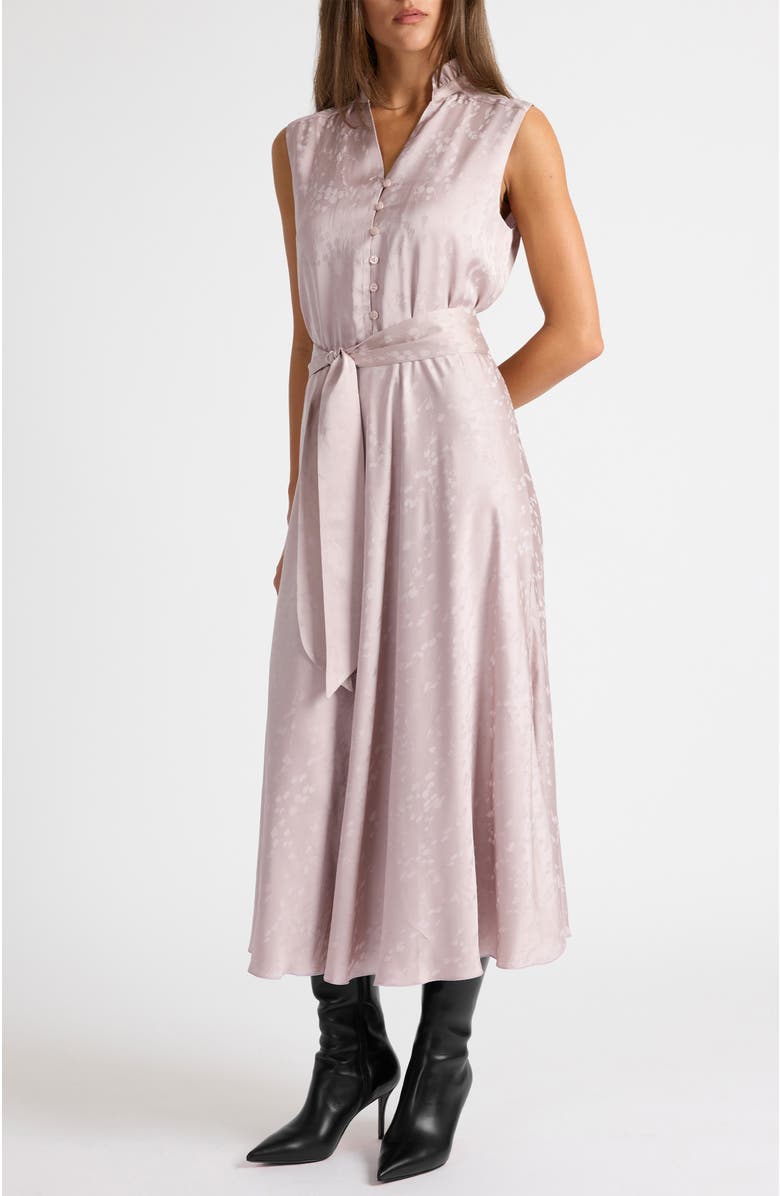 Santorelli Nirva Sleeveless Dress in Tonal Floral Jacquard, Alternate, color, Lilac Shadow