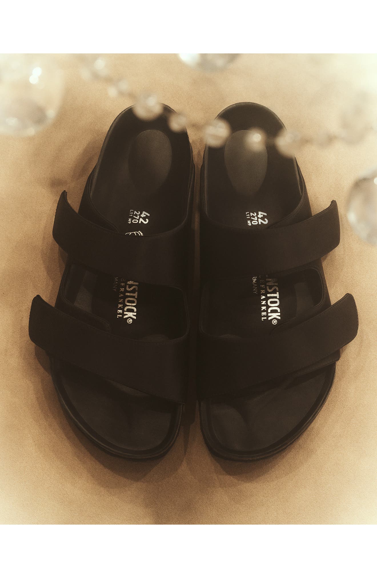 Birkenstock x Danielle Frankel x Danielle Frankel Arizona Satin Slide Sandal, Alternate, color, Black