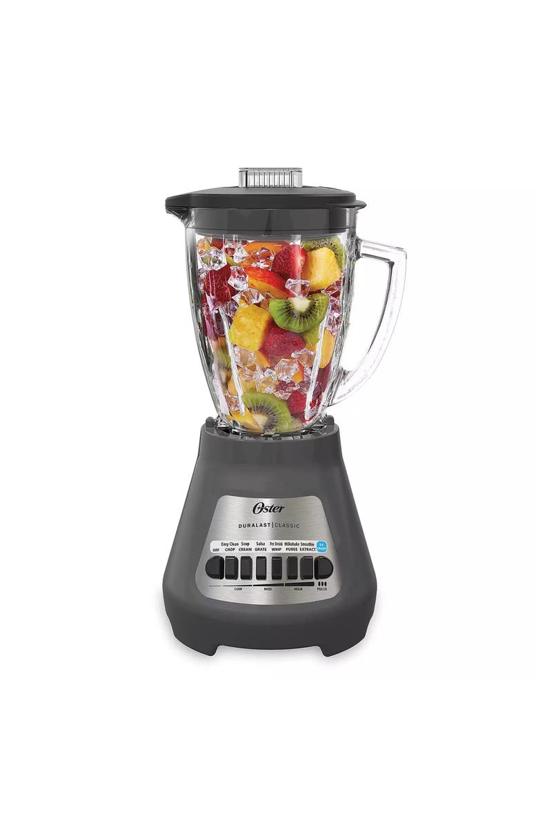 OSTER Classic Duralast 8 Speed Blender with 6 Cup Glass Blending Jar, Main, color, Grey