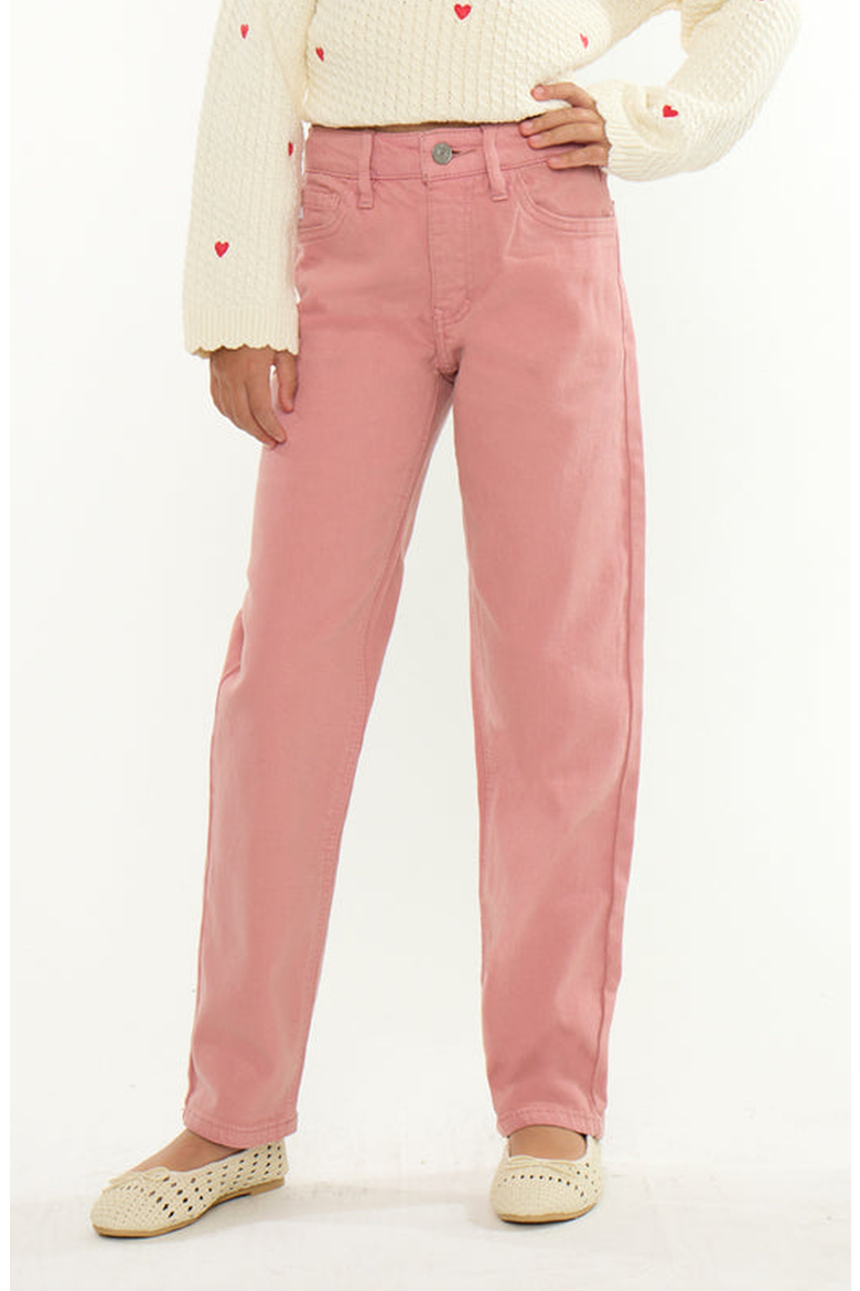Uniqua 90's Ultra High Rise Straight Jeans, Main, color, Coral