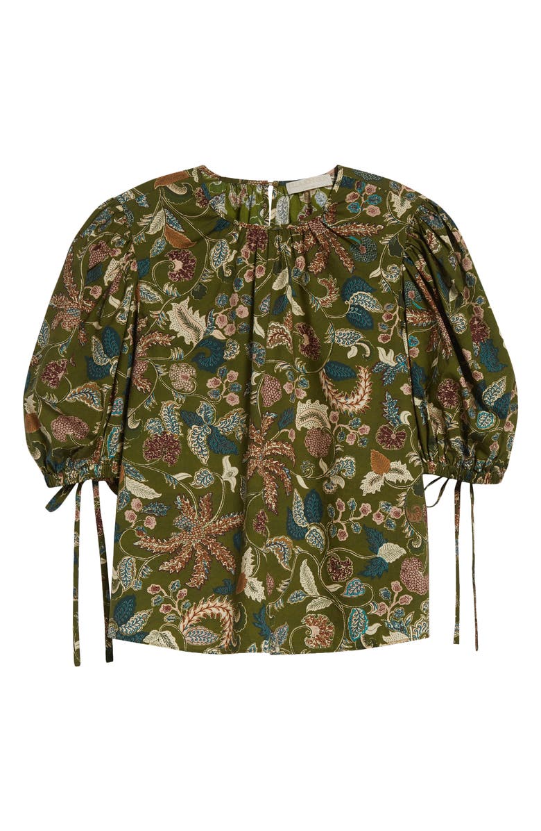 Ulla Johnson Coralie Embroidered Puff Sleeve Top, Alternate, color, Lichen