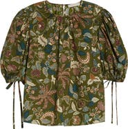 Ulla Johnson Coralie Embroidered Puff Sleeve Top