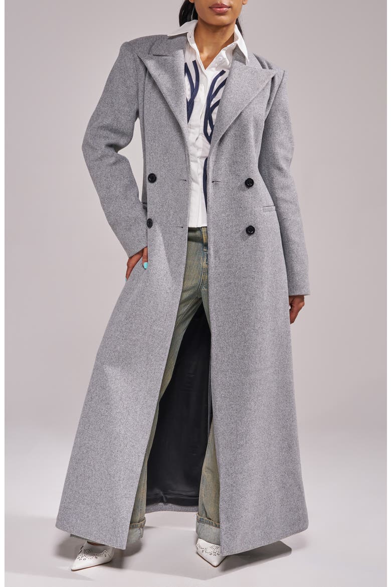 Haloir Double Breasted Trench Coat, Alternate, color, GREY