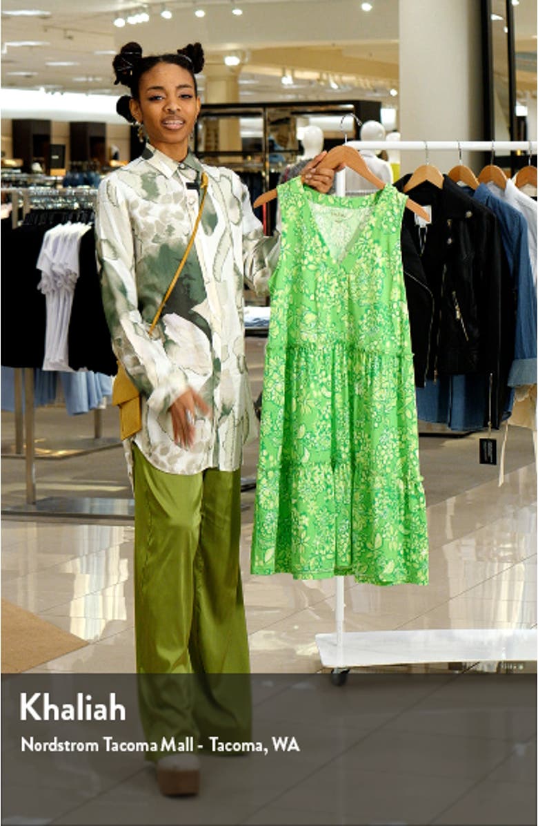 Lorina Floral V-Neck A-Line Cotton Dress, sales video thumbnail