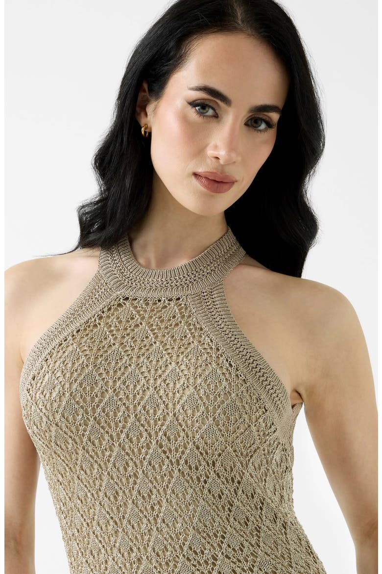 Pointelle Stitch Gown, Alternate, color, MEDIUM BEIGE