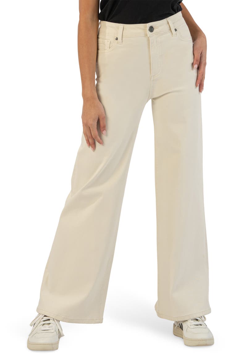 Meg Fab Ab High Waist Wide Leg Jeans, Main, color, ECRU