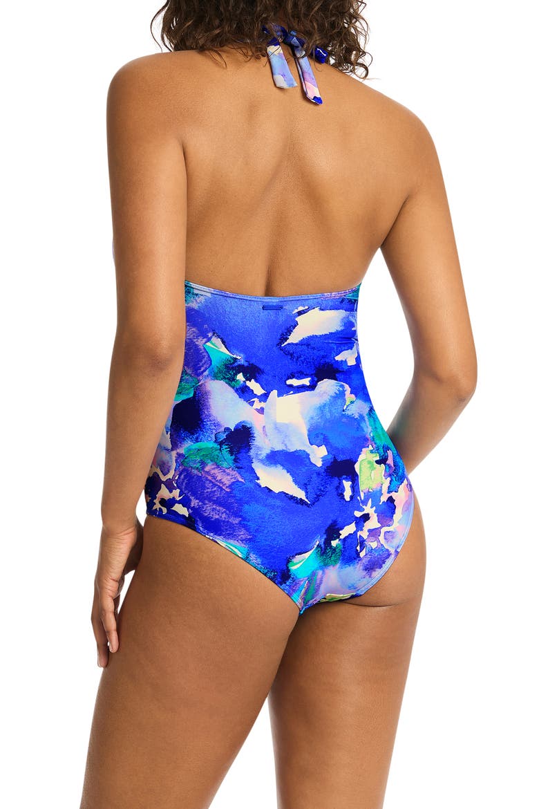 Cascade Twist Front Multifit One-Piece Swimsuit, Alternate, color, COBALT