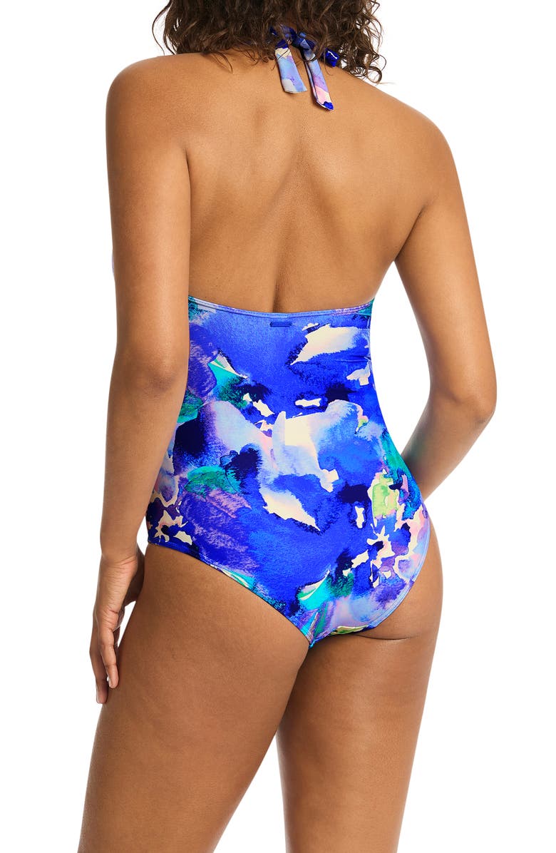 Sea Level Cascade Twist Front Multifit One-Piece Swimsuit, Alternate, color, Cobalt