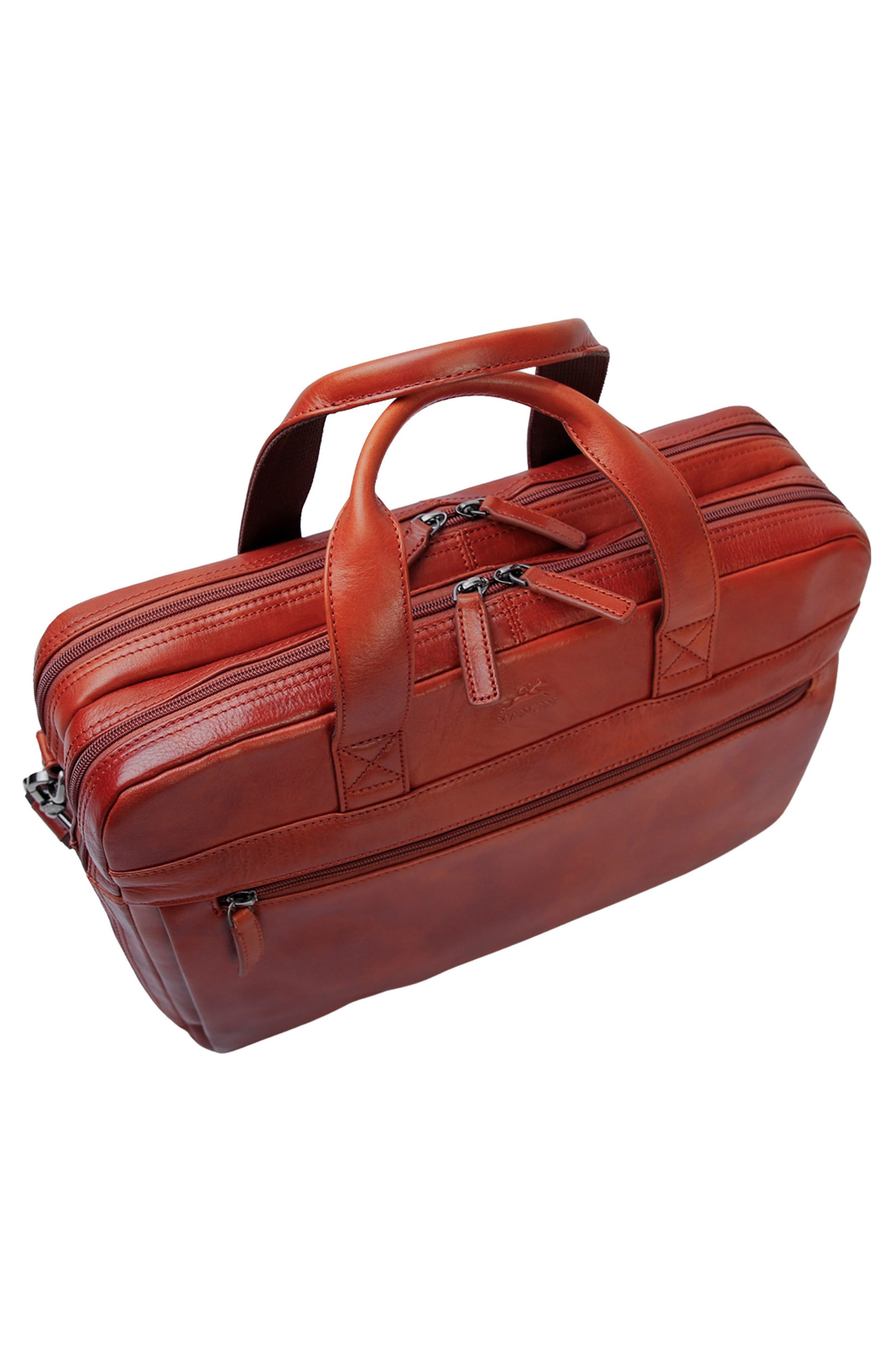 Double Compartment Briefcase, Alternate, color, COGNAC