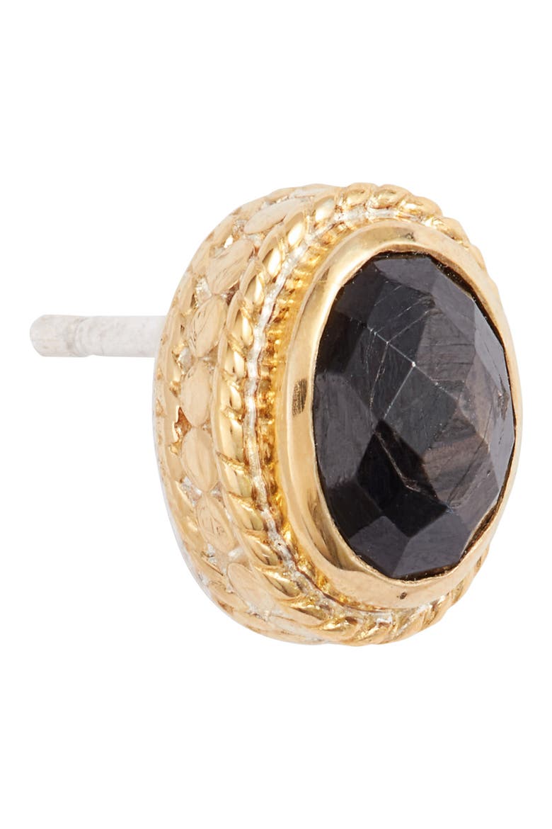 Stone Oval Stud Earrings, Alternate, color, GOLD/ BLACK