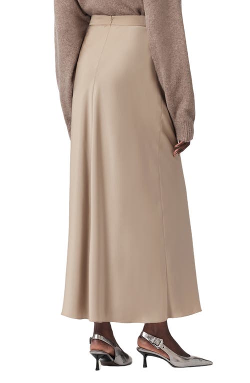 Allsaints Alexia Ruched Skirt In Neutral
