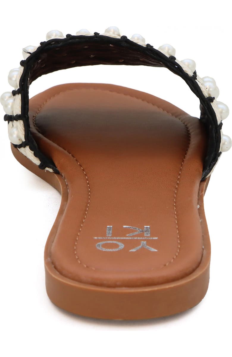 YOKI Karmen Faux Pearl Slide Sandal, Alternate, color,