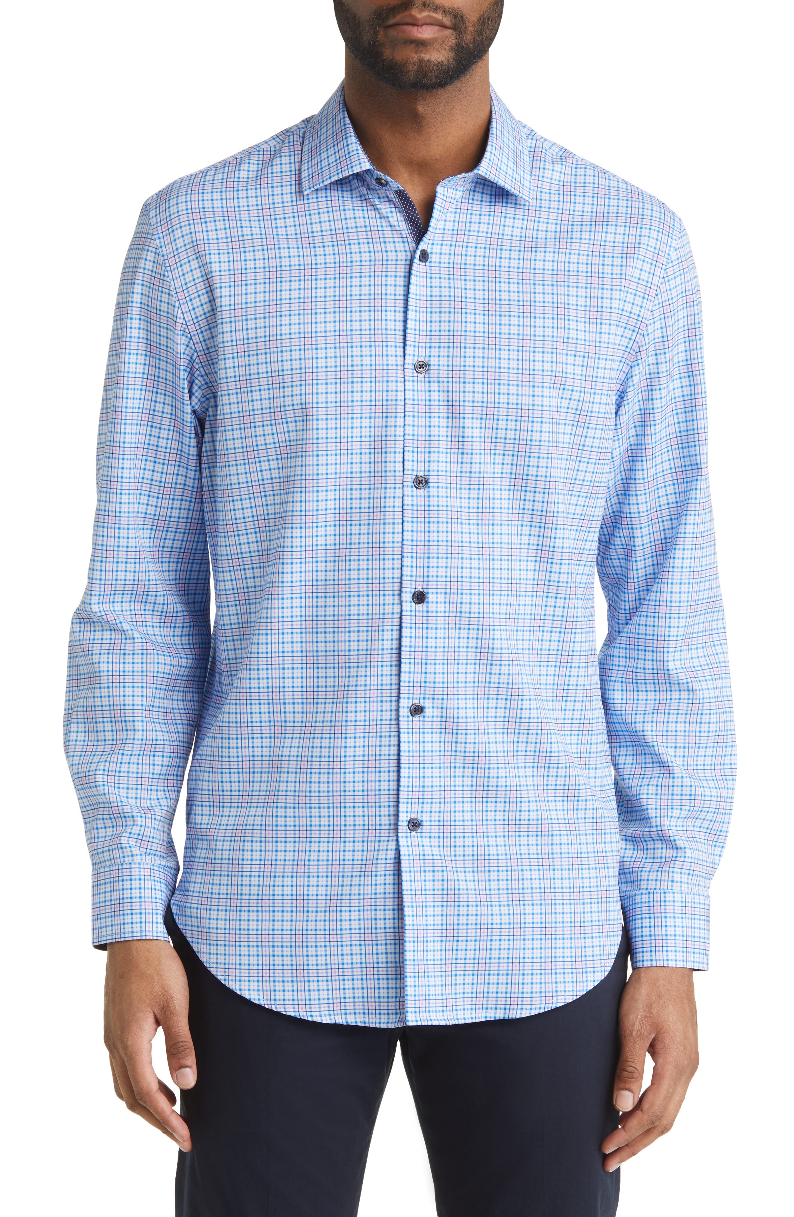 W.R.K Slim Fit Check Stretch Dress Shirt
