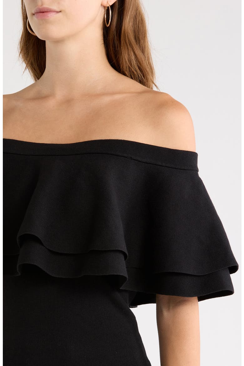 Genoa Kaila Off the Shoulder Top, Alternate, color, BLACK