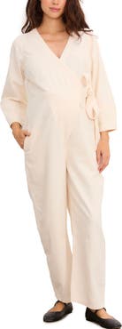 HATCH The Drapey Denim Easy-Nurse Jumpsuit