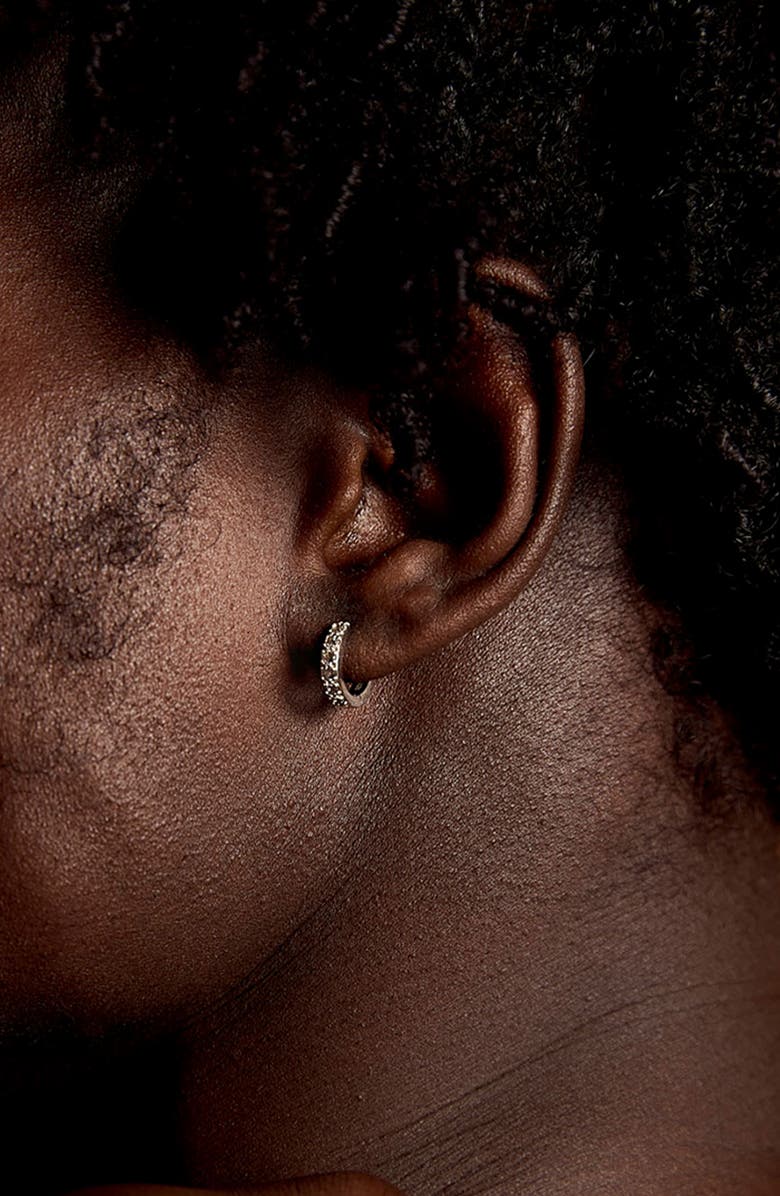 Serge DeNimes Single Silver Cubic Zirconia Hoop Earring, Alternate, color, 