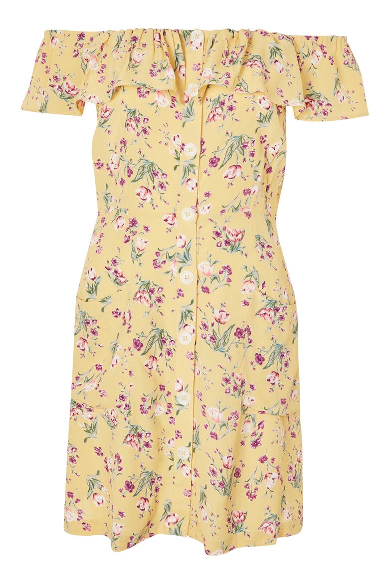Spring Floral Minidress, Alternate, color, YELLOW MULTI