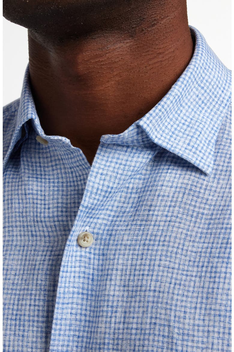 Linen Check Sport Shirt, Alternate, color, WHITE/ NAVY