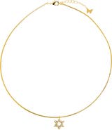 BY ADINA EDEN Pave Star David Omega Charm Necklace