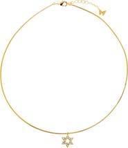 BY ADINA EDEN Pave Star David Omega Charm Necklace