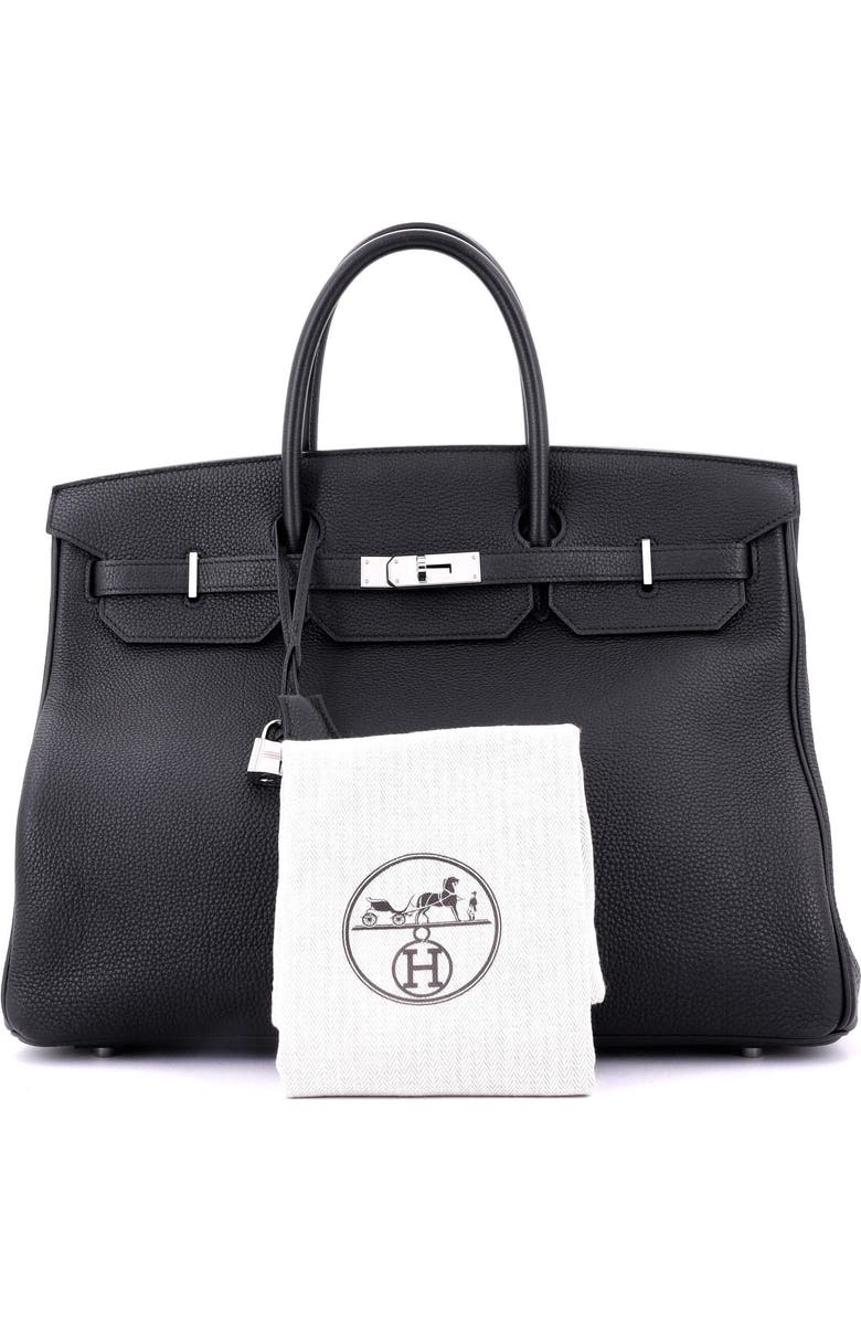 Pre-Owned Hermes Birkin Handbag Black Togo with Palladium Hardware 40, Alternate, color, Noir