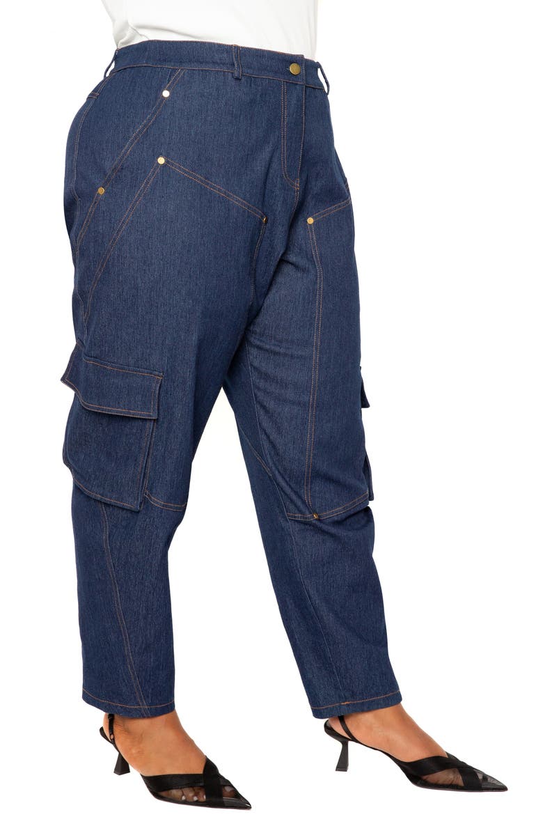 BUXOM COUTURE Straight Leg Carpenter Jeans, Alternate, color, Denim Blue