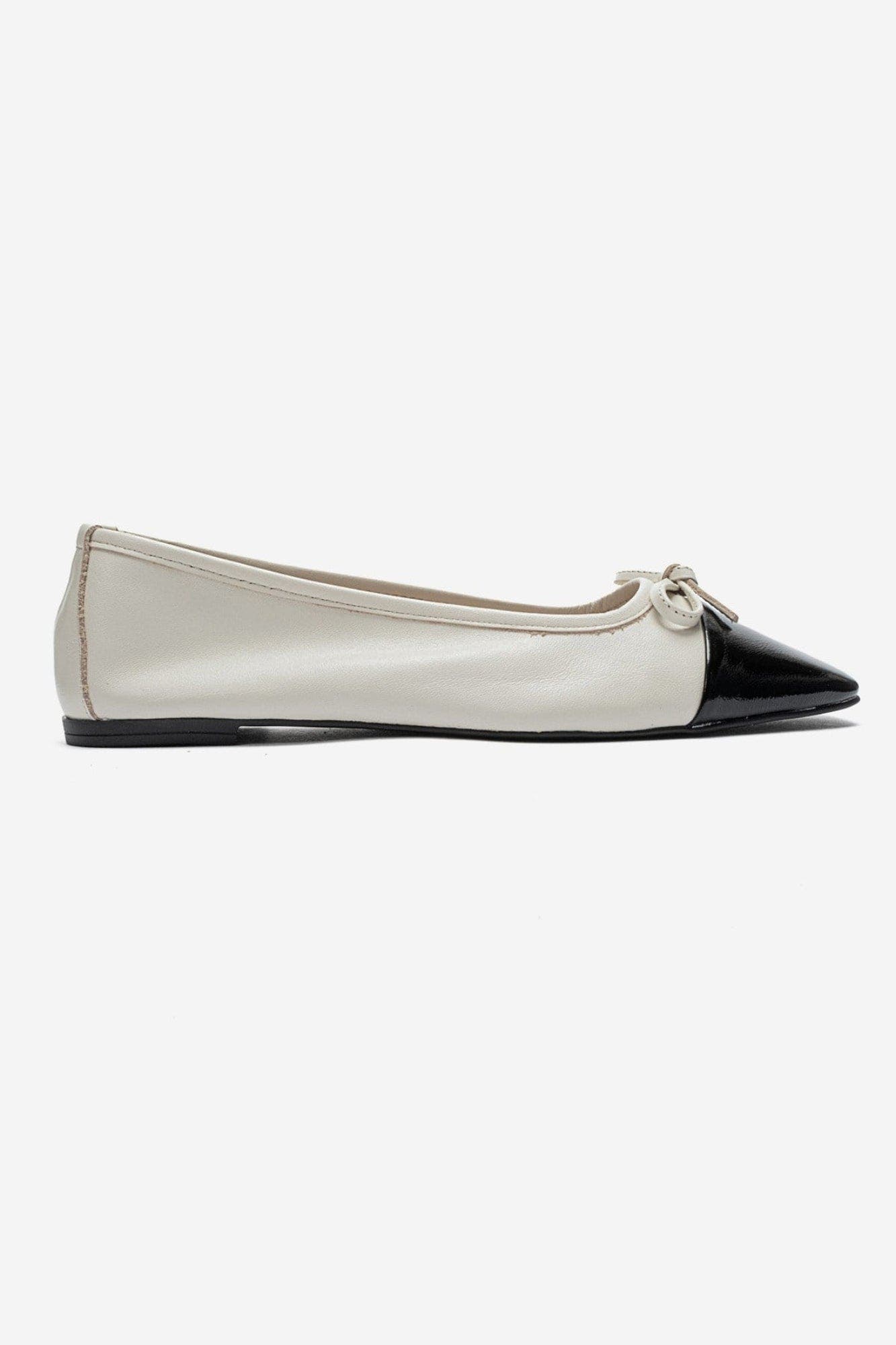 Rony Leather Ballet Flat, Alternate, color, Ecru Leather