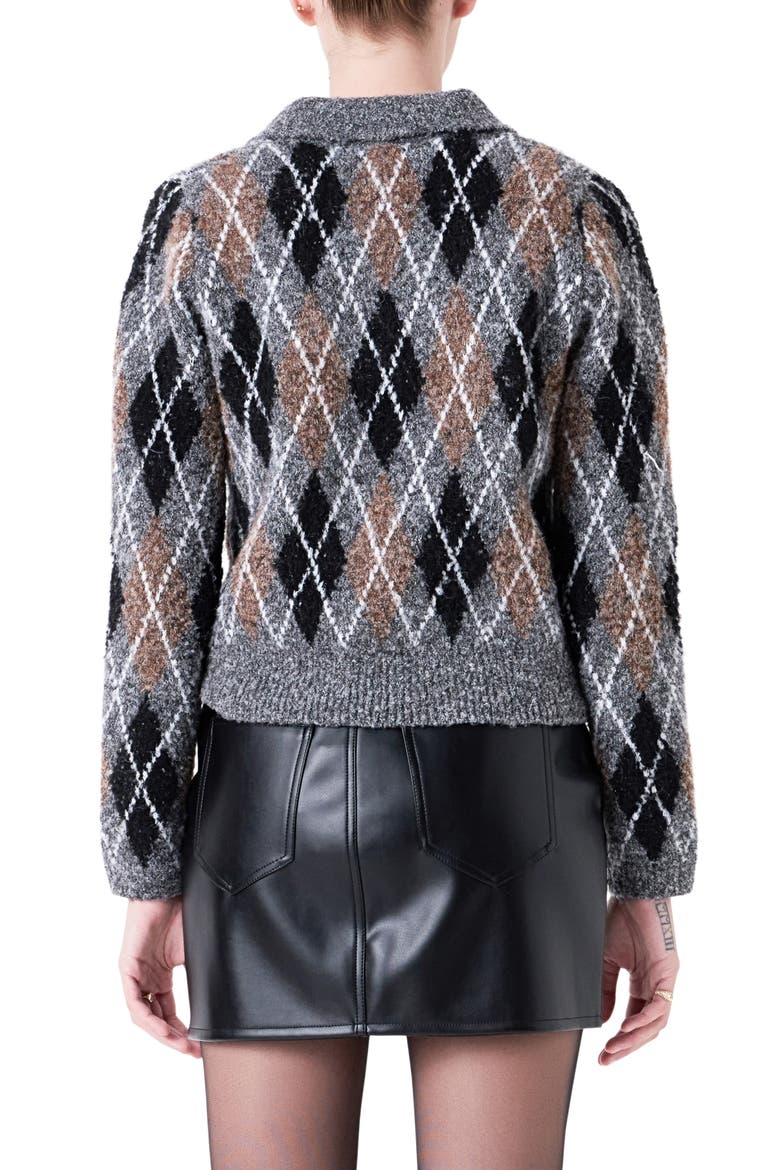 Argyle Sweater, Alternate, color, GREY