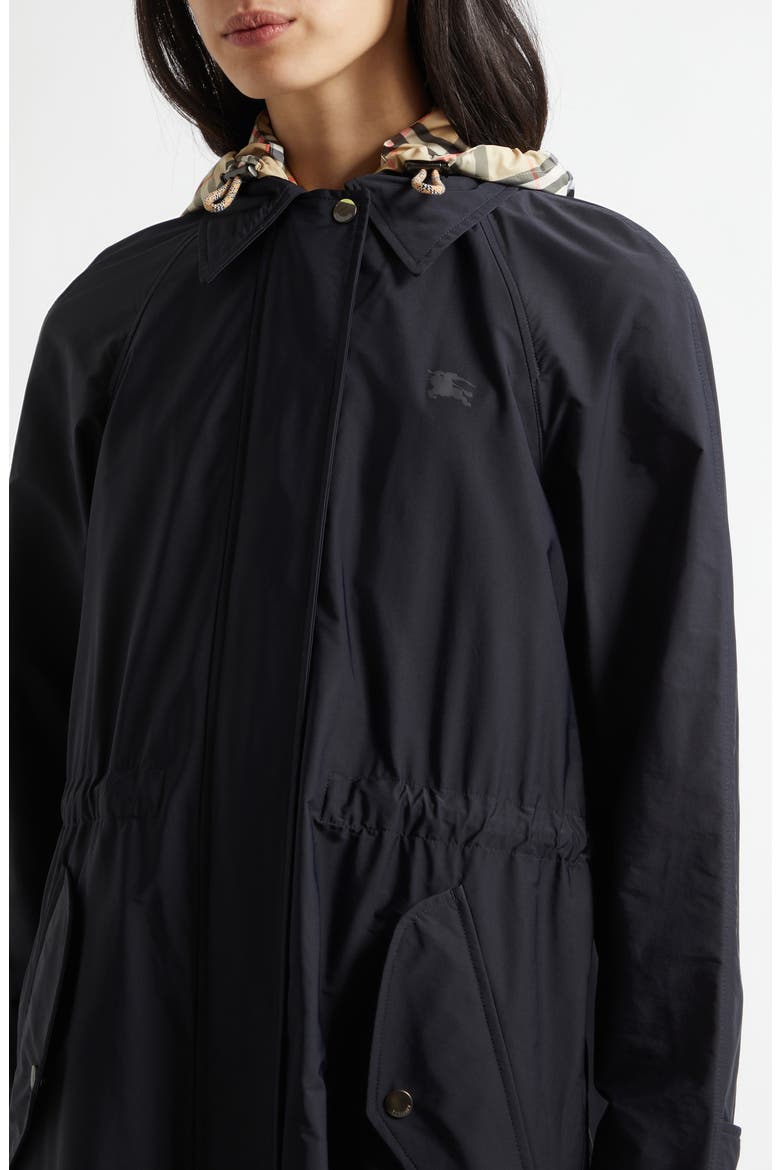 Newbury Stretch Twill Coat with Removable Hood, Alternate, color, BLACK