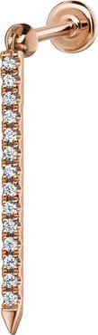 MARIA TASH Diamond Eternity Single Bar Charm Stud Earring