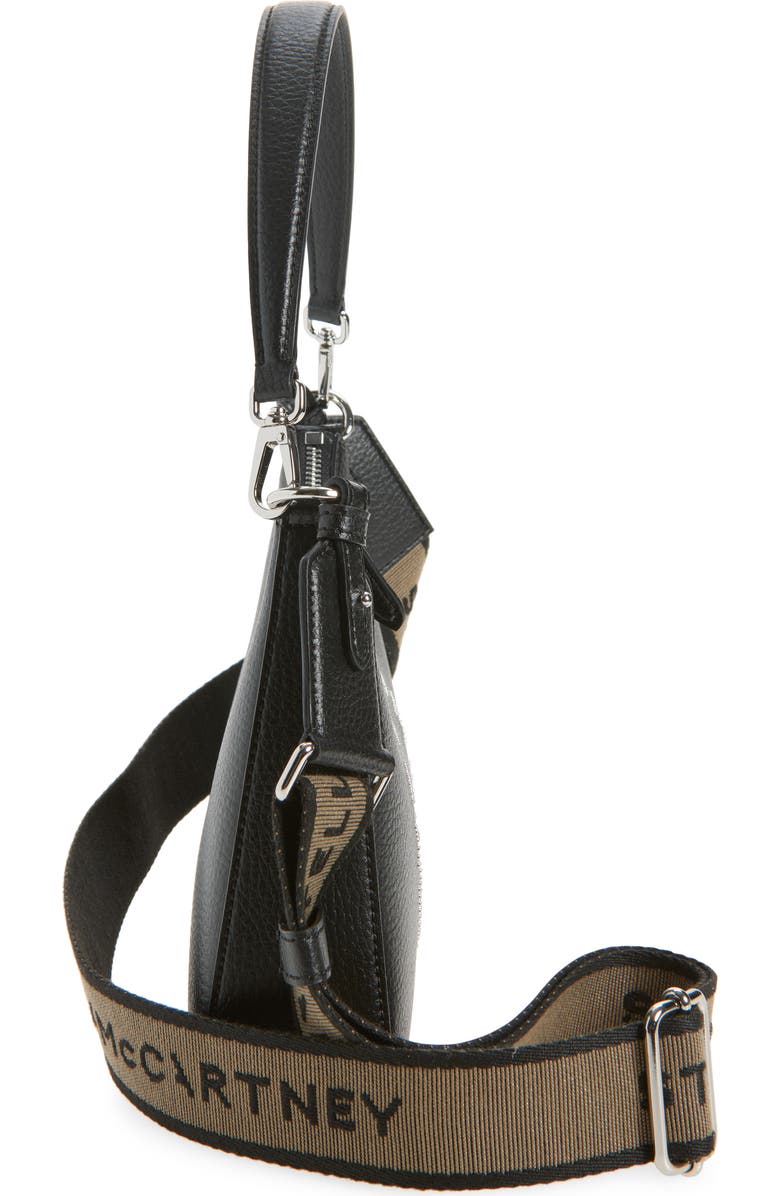 Stella McCartney Small Studded Logo Faux Leather Shoulder Bag, Alternate, color, Black