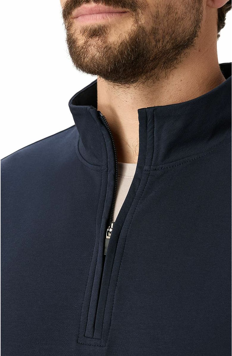 Pact Organic Cotton Stash French Terry Quarter Zip, Alternate, color, Midnight Blue
