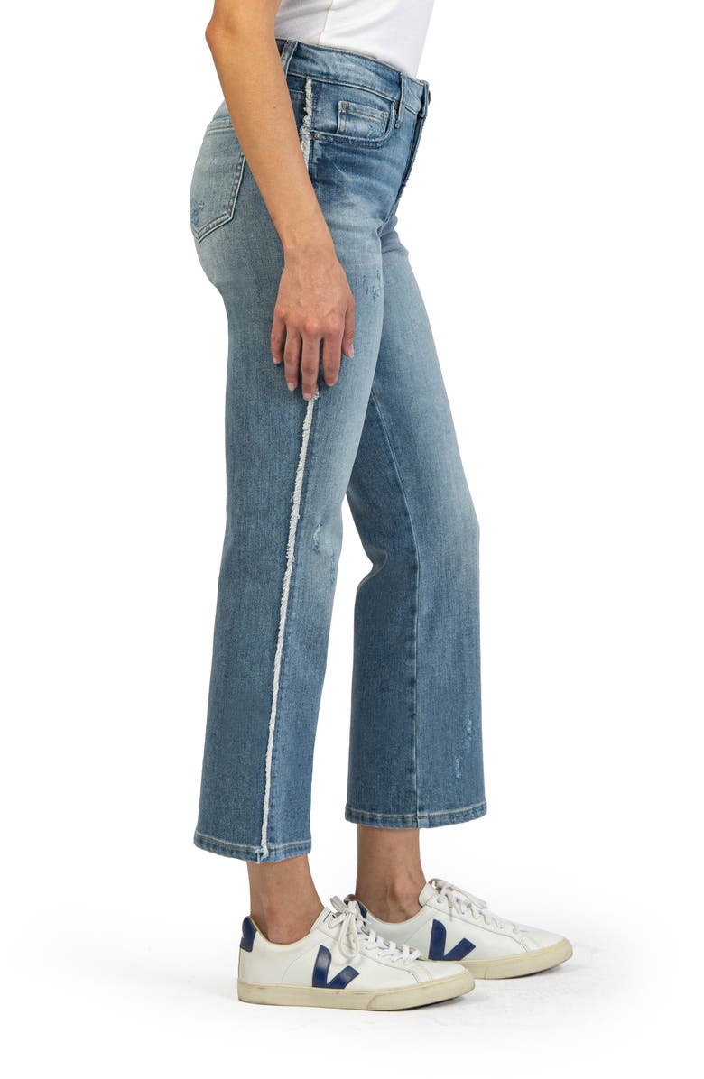KUT from the Kloth Kelsey Fab Ab Distressed High Waist Ankle Flare Jeans, Alternate, color, 