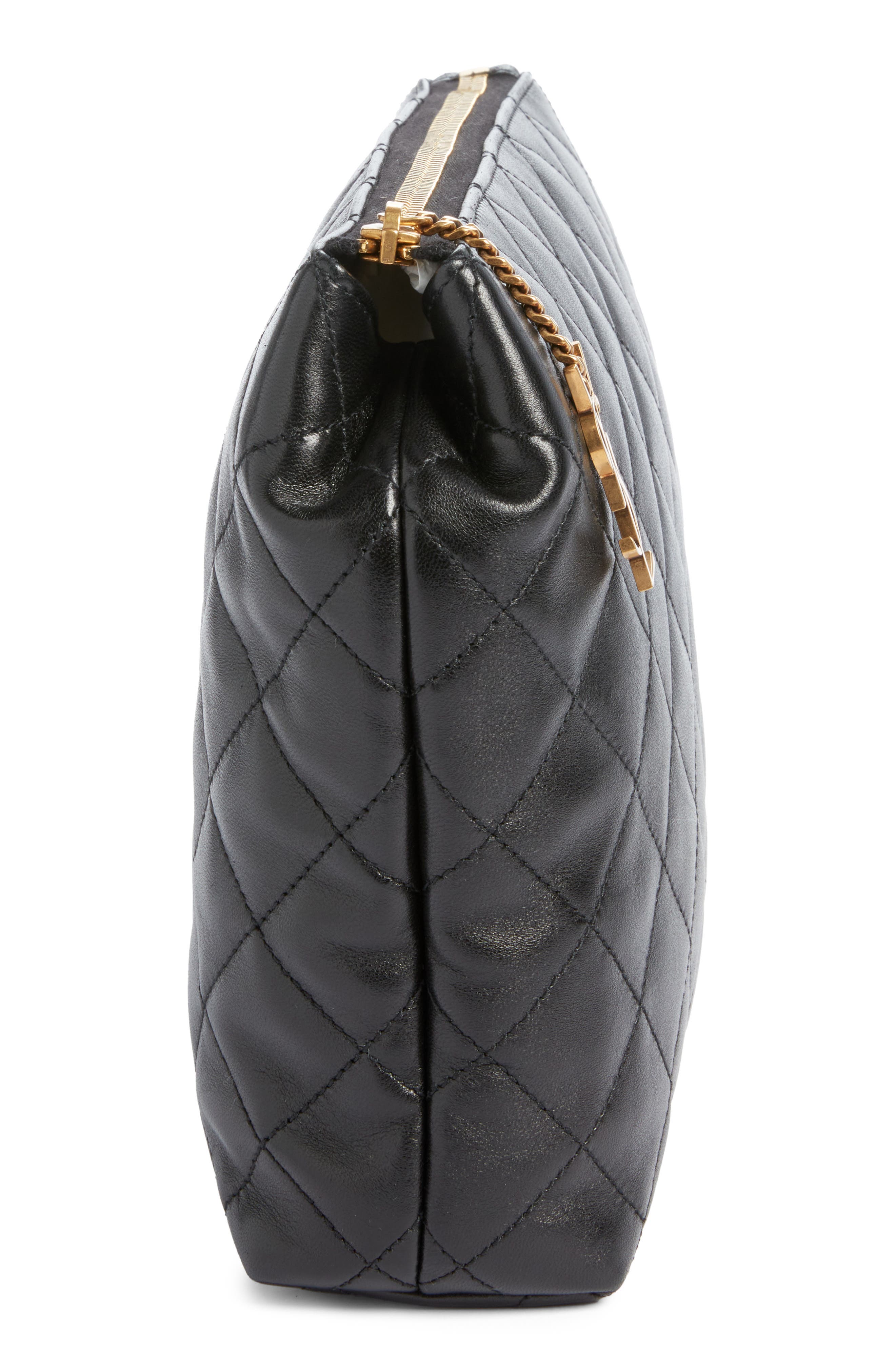 Large Cassandre Leather Cosmetics Bag, Alternate, color, NOIR