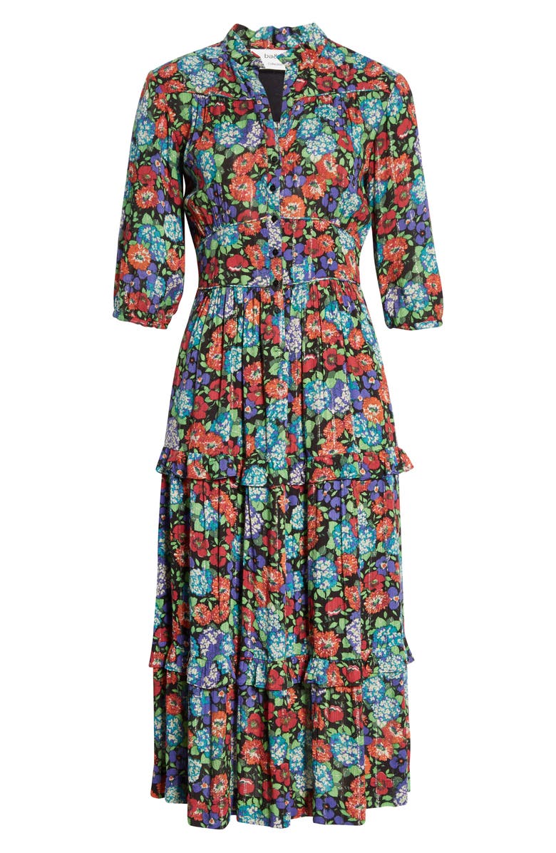 ba&sh Panda Metallic Stripe Dress, Alternate, color,