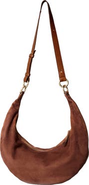 HYER GOODS Leather Convertible Hobo Crescent Ring Bag