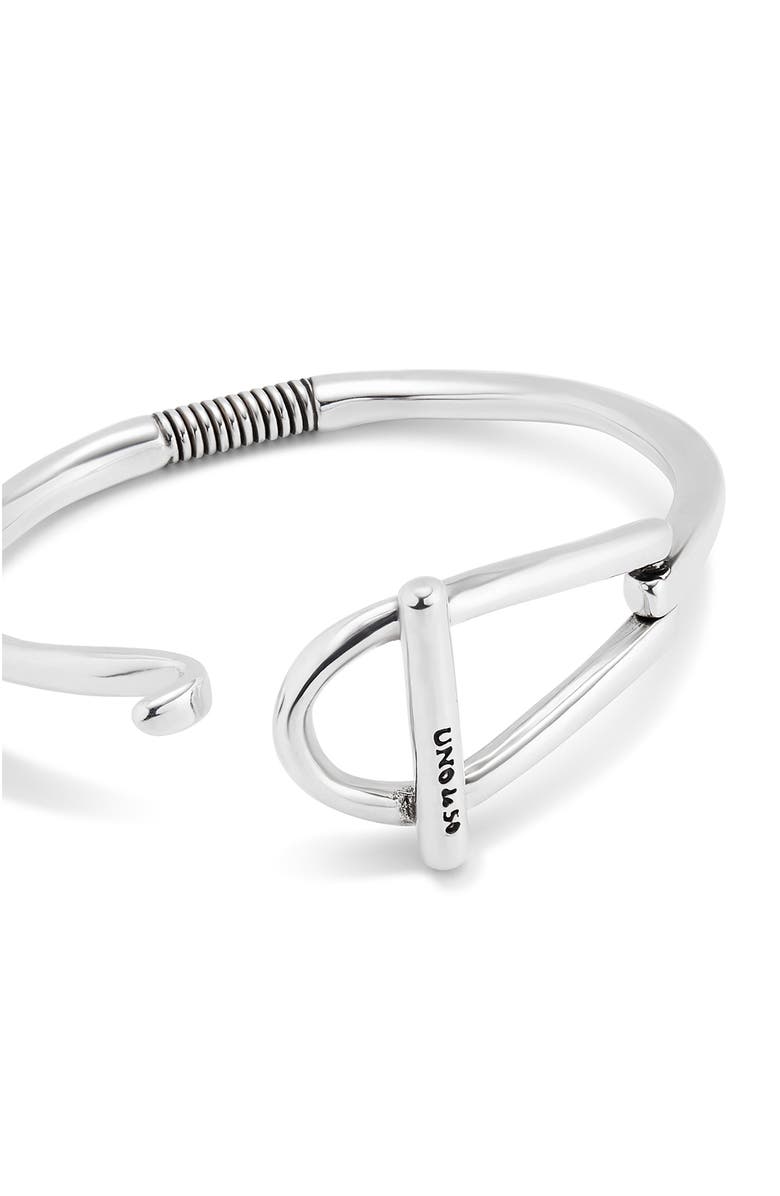 UNODE50 Bangle Bracelet with Medium Sized Link, Alternate, color, Silver