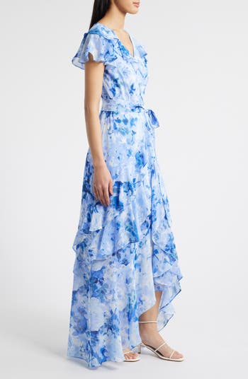 Floral Faux Wrap Maxi Dress