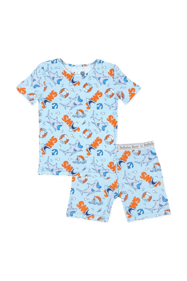 JAWS Kids 2-Piece Short Sleeve & Shorts Pajama Set, Main, color, JAWS