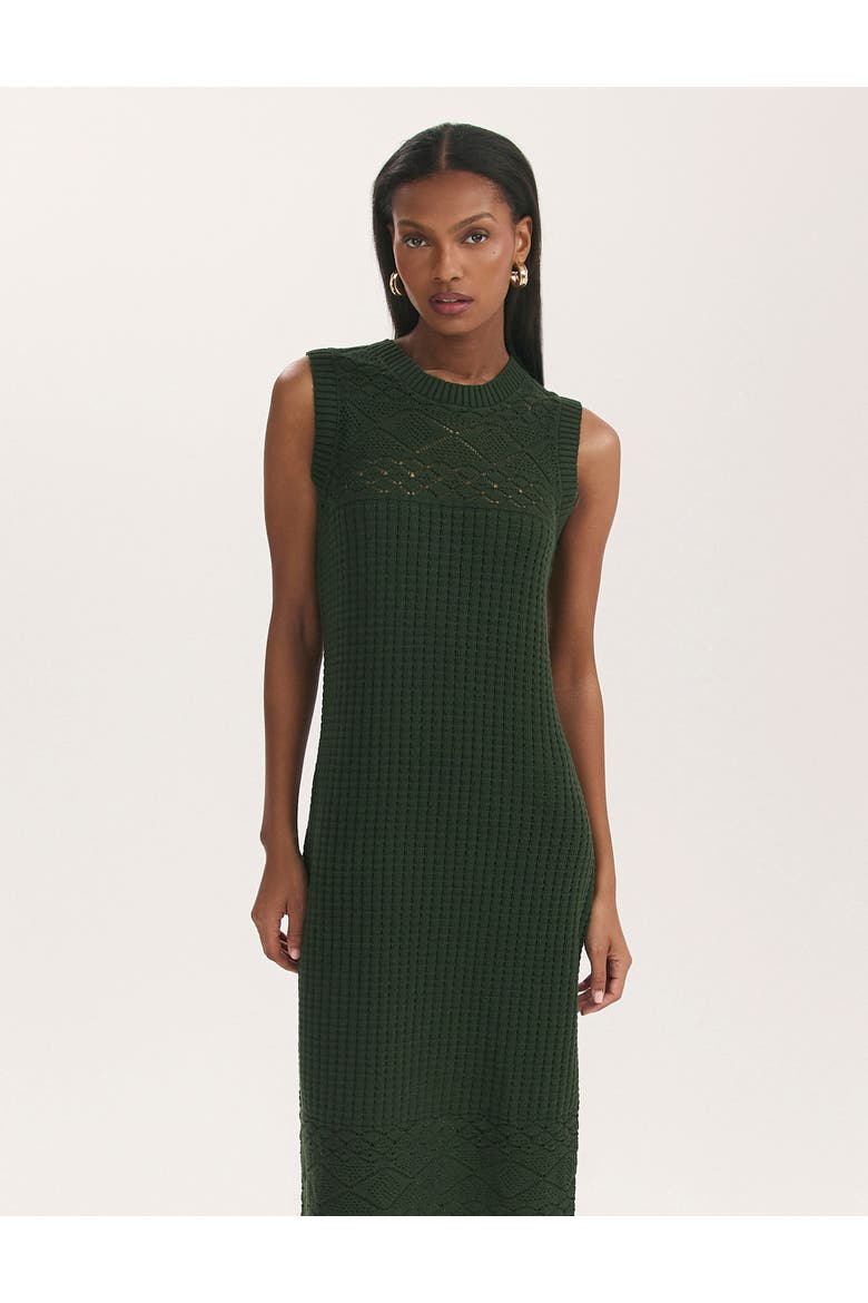 Ravi Crochet Midi Dress, Alternate, color, Khaki