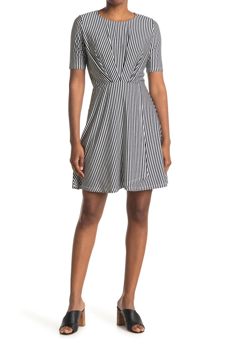 Striped A-Line Minidress, Main, color, NIGHT SKY